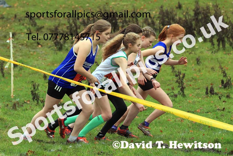 Girls under-15s 2023 NECAA Cross Country Relays, Thornley Hall Farm, Peterlee, County Durham. Photo: David T. Hewitson/Sports for All Pics